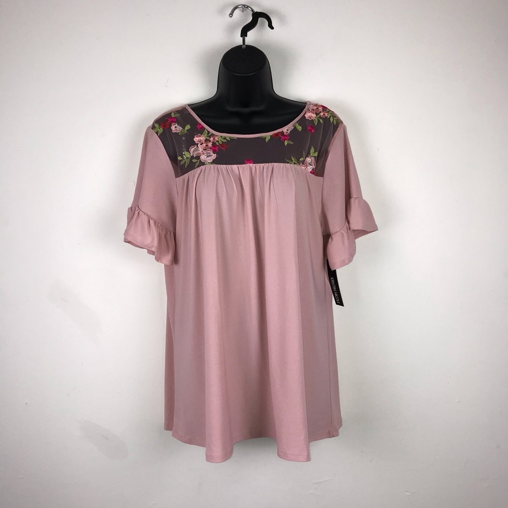 Kristin Nicole Pink Sheer Blouse